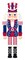 Nutcracker Shaped Embossed Metal Christmas Sign with Sawtooth Hanger for Wreath Accents, Garlands, Crafts, and Decorations (Red, White, Blue, 12" x 4" Inches)